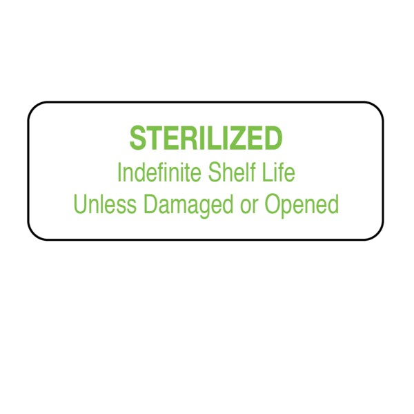 Nevs Sterilized - Indefinite Shelf Life 15/16" x 2-1/2" White w/Green CS-3754 - main